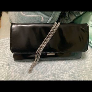 Steve Madden Black BSUBLIME clutch handbag with silver chain